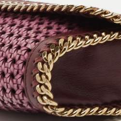 Pre Owned Stella McCartney Purple/Burgundy Woven Faux Leather Falabella Tote 