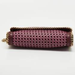 Pre Owned Stella McCartney Purple/Burgundy Woven Faux Leather Falabella Tote 