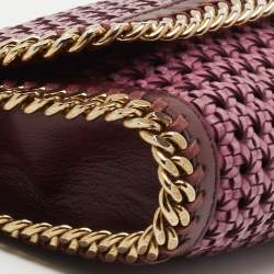 Pre Owned Stella McCartney Purple/Burgundy Woven Faux Leather Falabella Tote 