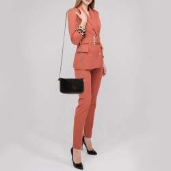 Pre Owned Stella McCartney Brown Python Embossed Velvet Falabella Flap Shoulder Bag