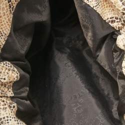 Stella McCartney Beige Canvas Python Effect Falabella Tote
