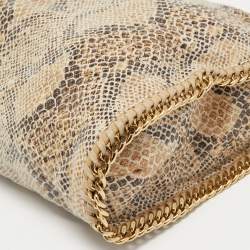 Stella McCartney Beige Canvas Python Effect Falabella Tote