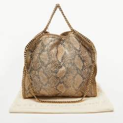Stella McCartney Beige Canvas Python Effect Falabella Tote