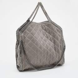Stella McCartney Grey Quilted Faux Leather Falabella Large Tote