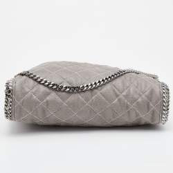 Stella McCartney Grey Quilted Faux Leather Falabella Large Tote