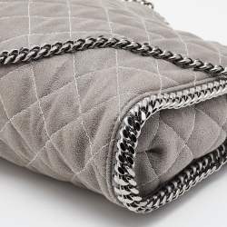 Stella McCartney Grey Quilted Faux Leather Falabella Large Tote