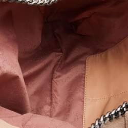 Pre Owned Stella McCartney Beige Faux Leather Chain Link Top Zip Tote