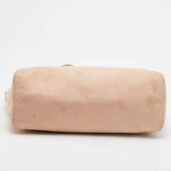 Pre Owned Stella McCartney Beige Faux Leather Chain Link Top Zip Tote