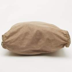 Pre Owned Stella McCartney Beige/Gold Faux Suede Falabella Fold Over Tote