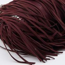 Pre Owned Stella McCartney Burgundy Faux Suede Falabella Fringe Shoulder Bag