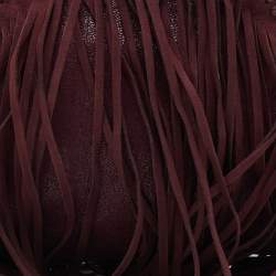 Pre Owned Stella McCartney Burgundy Faux Suede Falabella Fringe Shoulder Bag