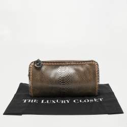 Pre Owned Stella McCartney Silver/Beige Faux Suede Falabella Clutch