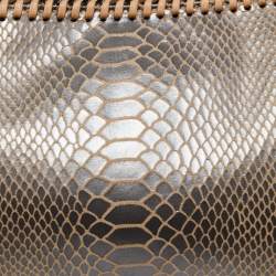 Pre Owned Stella McCartney Silver/Beige Faux Suede Falabella Clutch