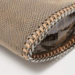 Pre Owned Stella McCartney Silver/Beige Faux Suede Falabella Clutch