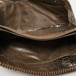 Pre Owned Stella McCartney Silver/Beige Faux Suede Falabella Clutch
