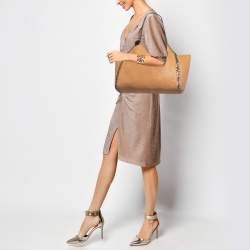 مملوكة مسبقًا Stella McCartney Brown/Grey Faux Suede Reversible Falabella Shopper Tote