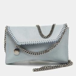 Pre Owned Stella McCartney Blue Faux Leather Falabella Shoulder Bag