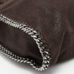 Pre Owned Stella McCartney Dark Brown Faux Suede Fringe Small Falabella Tote