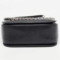 Pre Owned Stella McCartney Black Woven Faux Leather Falabella Box Shoulder Bag