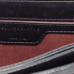 Pre Owned Stella McCartney Black Woven Faux Leather Falabella Box Shoulder Bag