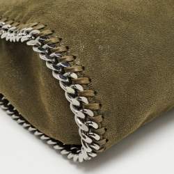 Stella McCartney Military Green Faux Suede Mini Falabella Tote