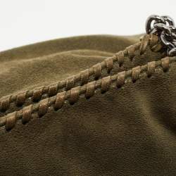 Stella McCartney Military Green Faux Suede Mini Falabella Tote