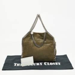 Stella McCartney Military Green Faux Suede Mini Falabella Tote