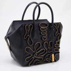 Pre Owned Stella McCartney Black Faux Leather Zip Cavendish Tote