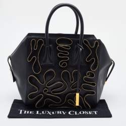 Pre Owned Stella McCartney Black Faux Leather Zip Cavendish Tote
