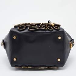 Pre Owned Stella McCartney Black Faux Leather Zip Cavendish Tote
