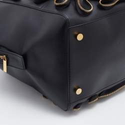 Pre Owned Stella McCartney Black Faux Leather Zip Cavendish Tote