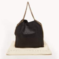 Pre Owned Stella McCartney Black Woven Faux Leather Large Falabella Tote