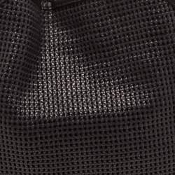 Pre Owned Stella McCartney Black Woven Faux Leather Large Falabella Tote