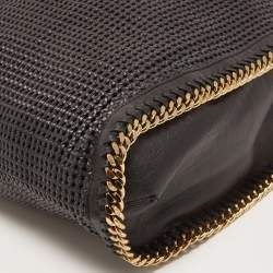 Pre Owned Stella McCartney Black Woven Faux Leather Large Falabella Tote