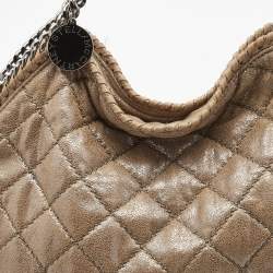 Pre Owned Stella McCartney Beige Faux Suede Glossy Small Falabella Tote