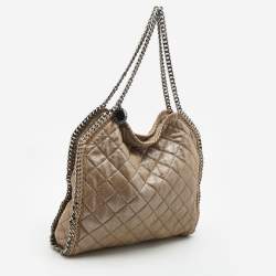 Pre Owned Stella McCartney Beige Faux Suede Glossy Small Falabella Tote