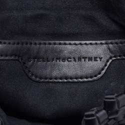 Pre Owned Stella McCartney Black Woven Faux Leather Falabella Top Handle Bag