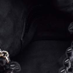 Pre Owned Stella McCartney Black Woven Faux Leather Falabella Top Handle Bag