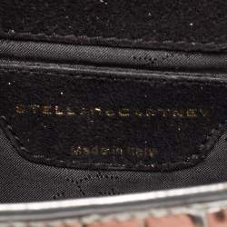 Stella McCartney Silver Embossed Crocodile Faux Leather Grace Chain Clutch