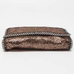 Pre Owned Stella McCartney Black/Rose Gold Faux Leather Falabella Flap Shoulder Bag