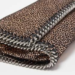 Pre Owned Stella McCartney Black/Rose Gold Faux Leather Falabella Flap Shoulder Bag