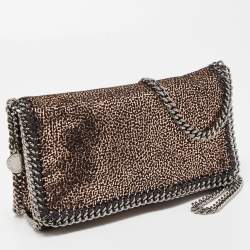 Pre Owned Stella McCartney Black/Rose Gold Faux Leather Falabella Flap Shoulder Bag