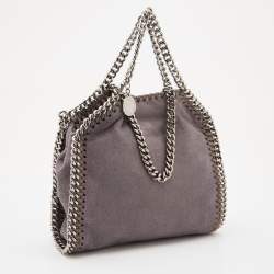 Pre Owned Stella McCartney Grey Faux Suede Tiny Falabella Tote