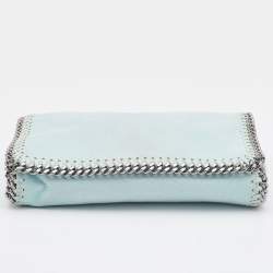 Pre Owned Stella McCartney Light Green Faux Suede Falabella Flap Bag