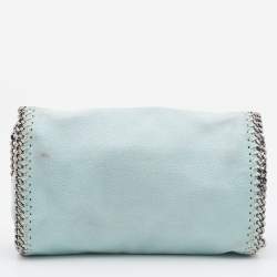 Pre Owned Stella McCartney Light Green Faux Suede Falabella Flap Bag