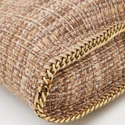 Pre Owned Stella McCartney Beige/Brown Woven Shimmer Fabric Small Falabella Tote