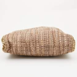 Pre Owned Stella McCartney Beige/Brown Woven Shimmer Fabric Small Falabella Tote