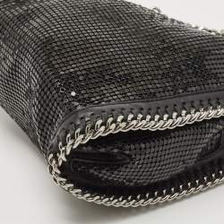 Stella McCartney Black Faux Leather and Chainmaille Tiny Falabella Tote