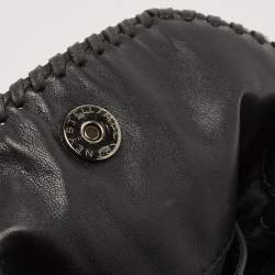 Pre Owned Stella McCartney Black Faux Leather and Chainmaille Tiny Falabella Tote