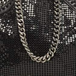 Stella McCartney Black Faux Leather and Chainmaille Tiny Falabella Tote